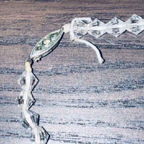 Vintage Single Strand Glass Crystal Faceted Beads Choker Necklace 16 in *READ* - Picture 6 of 6
